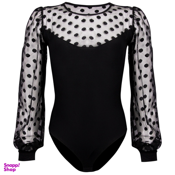 بادی آستین بلند زنانه ماییلدا مدل 3684-401 رنگ مشکی