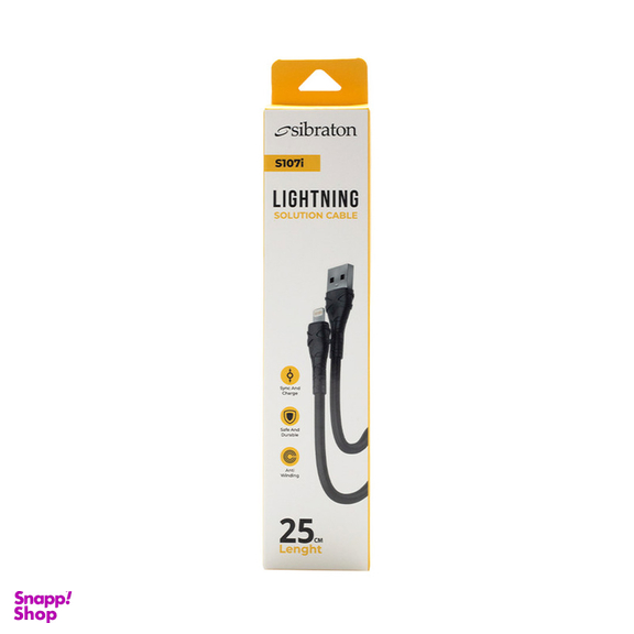 کابل تبدیل USB به لایتنینگ سیبراتون مدل S107i طول 25 سانتی‌ متر