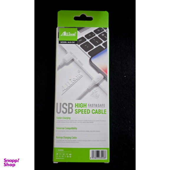 کابل شارژ USB به MicroUSB آلیسون مدل ALS-c87 طول 1 متر