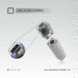 پاوربانک لولو مدل LVL-SWAPCP-PB15K-TR SwapCell PRO ظرفیت 15000 میلی آمپر ساعت