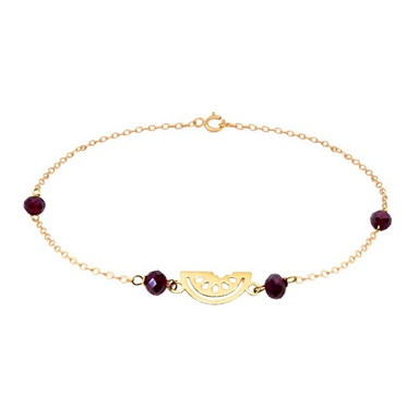 دستبند طلا 18 عیار زنانه درگونه مدل هندوانه و دانه انار