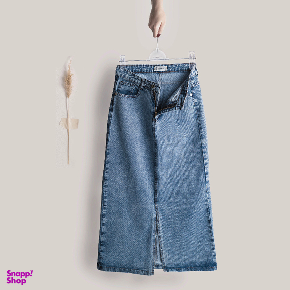 دامن جین زنانه دی تی مد کد 381 رنگ آبی