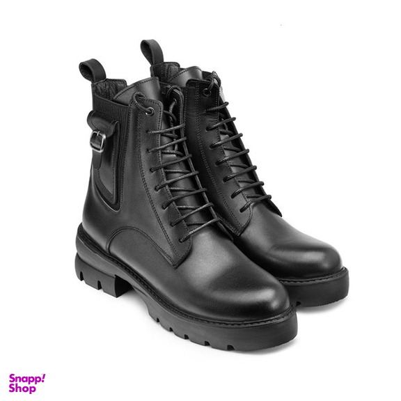 نیم بوت زنانه نوین چرم مدل 1726 WS3664 رنگ مشکی