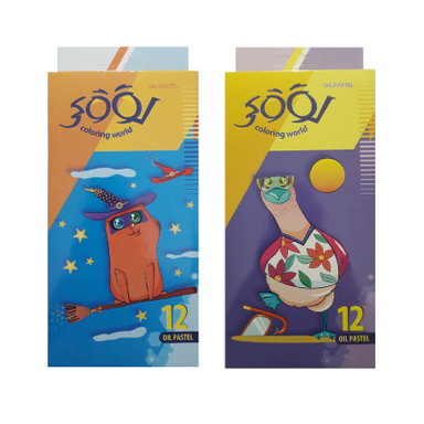 پاستل روغنی 12 رنگ لوکی مدل double12 کد 007 بسته 2 عددی