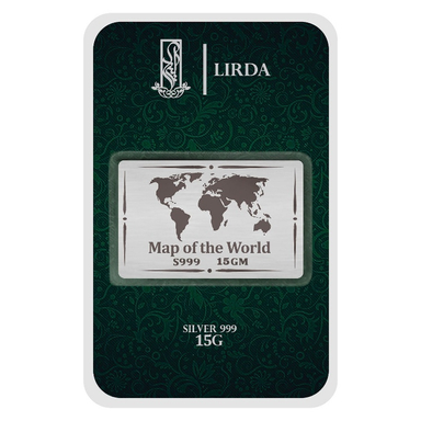 شمش نقره لیردا طرح نقشه جهان کد 999-15