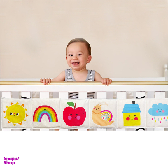 بازی آموزشی انتشارات ماه کوچولو مدل کتاب دور تختی جغجغه ای نوزاد کد 02