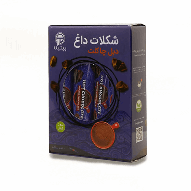 شکلات داغ دبل چاکلت بدون شکر پپتینا وزن 100 گرم بسته 10 عددی