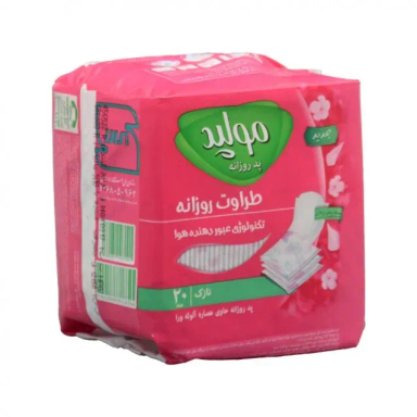 پد روزانه مولپد مدل طراوت روزانه بسته 20 عددی