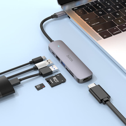 هاب USB هوکو مدل HB28 6IN1 به همراه کابل Type-C