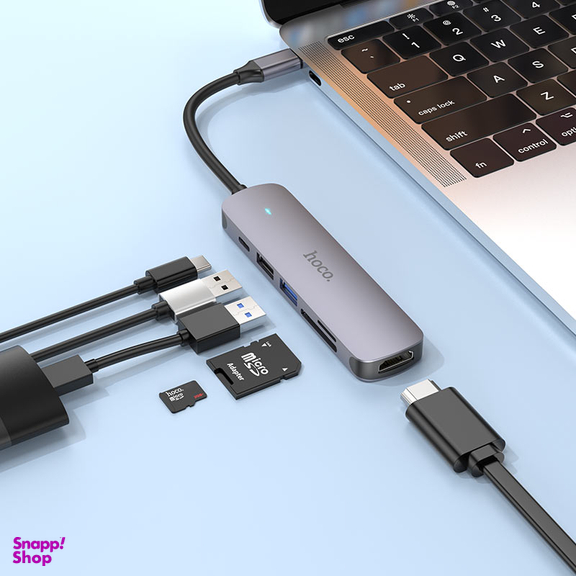 هاب USB هوکو مدل HB28 6IN1 به همراه کابل Type-C