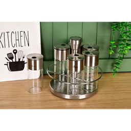 ست جای ادویه 6 پارچه یونیک کد 1620 به همراه استند