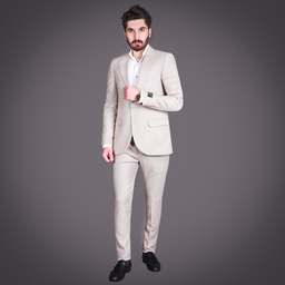 کت و شلوار مردانه مدل SOLG-JO رنگ کرم