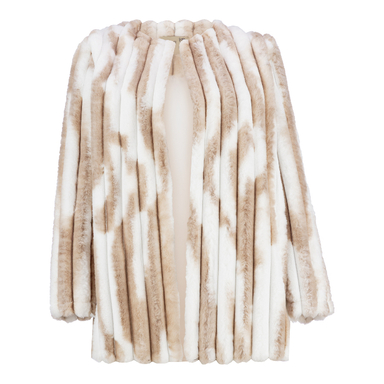 پالتو زنانه السانا مدل برفی کد 230435 رنگ سفید قهوه ای