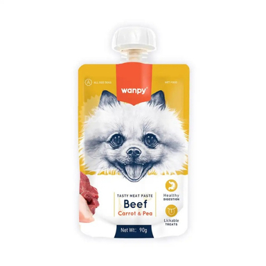 پودینگ سگ ونپی طعم بیف هویج و نخود فرنگی وزن 90 گرم