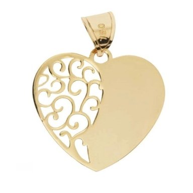 پلاک گردنبند طلا 18 عیار زنانه پانسی طرح قلب فانتزی کد ne9004