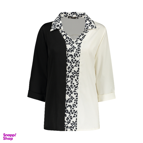 شومیز مجلسی زنانه لوینت مدل پلنگی کد 0136 رنگ سفید