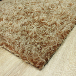 فرش فانتزی شاران هوم طرح خز پرز بلند مدل اسفنج دار زمینه نسکافه ای