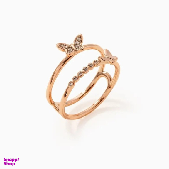 انگشتر ژوپینگ مدل دو لاین پروانه نگین دار کد XWR0022