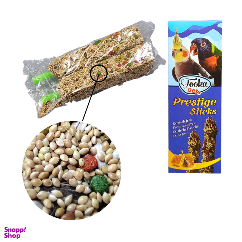 غذا تشویقی پرنده مناسب طعم عسلی مناسب طوطی و پرندگان زینتی وزن 140 گرم