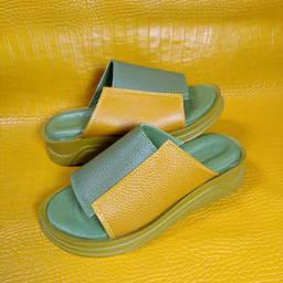 دمپایی روفرشی زنانه مدل آفتاب رنگ سبز زرد