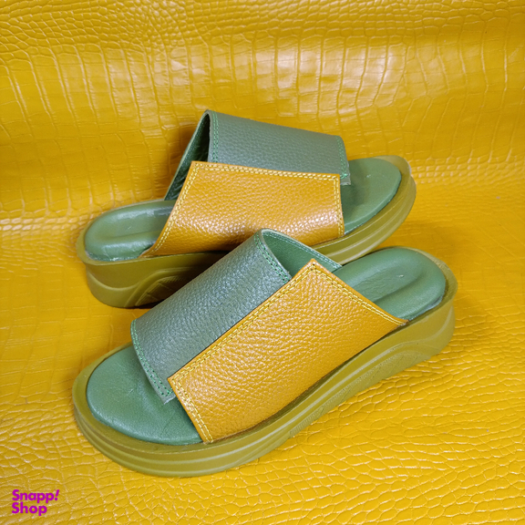 دمپایی روفرشی زنانه مدل آفتاب رنگ سبز زرد