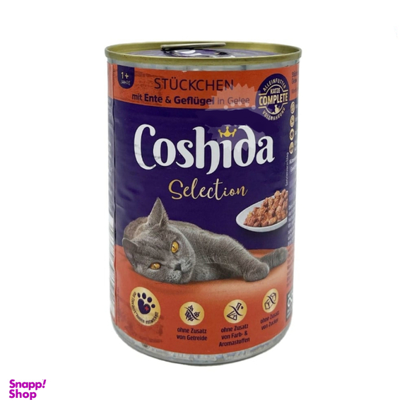 کنسرو غذای تر گربه کوشیدا طعم اردک و گوشت پرندگان وزن 415 گرم