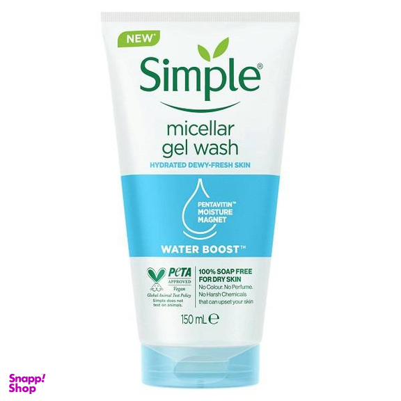 ژل شستشو صورت سیمپل مدل Water Boost مناسب پوست های خشک حجم 150 میلی لیتر