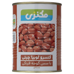 کنسرو لوبیا چیتی با سس گوجه فرنگی مکنزی وزن 380 گرم و کنسرو تن ماهی در روغن لادن وزن 180 گرم بسته 4 عددی