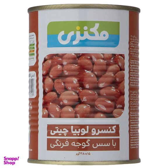 کنسرو لوبیا چیتی با سس گوجه فرنگی مکنزی وزن 380 گرم و کنسرو تن ماهی در روغن لادن وزن 180 گرم بسته 4 عددی