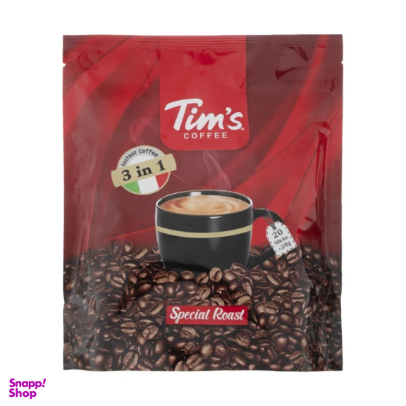 قهوه فوری 3×1 تیمز وزن 18 گرم بسته 20 عددی