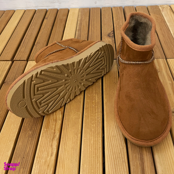 نیم بوت زنانه طرح آگ کوتاه رنگ عسلی