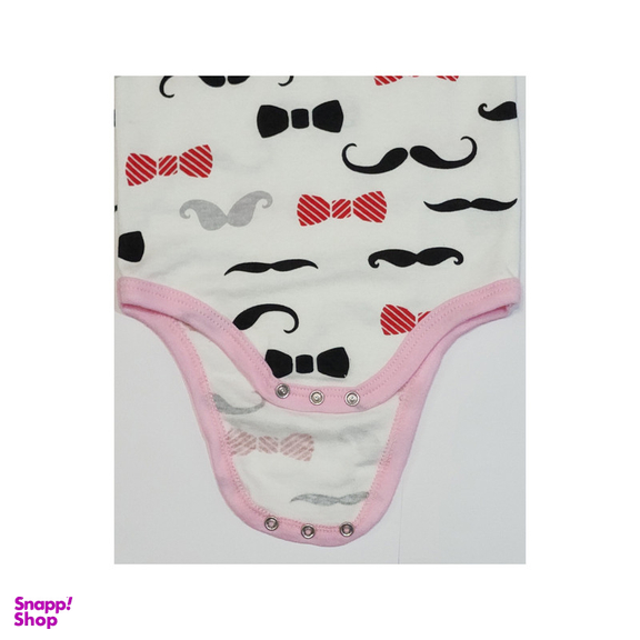 بادی آستین کوتاه نوزادی کد 6236 رنگ سفید مجموعه 2 عددی