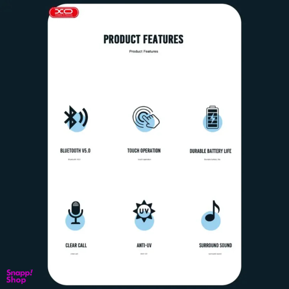 عینک آفتابی و هندزفری بلوتوثی ایکس او مدل E5 Bluetooth Music Sunglasses