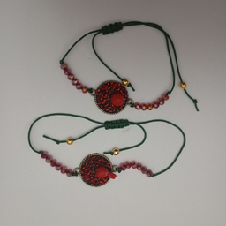 دستبند دخترانه طرح انار یلدایی کد 31306 بسته ۲ عددی