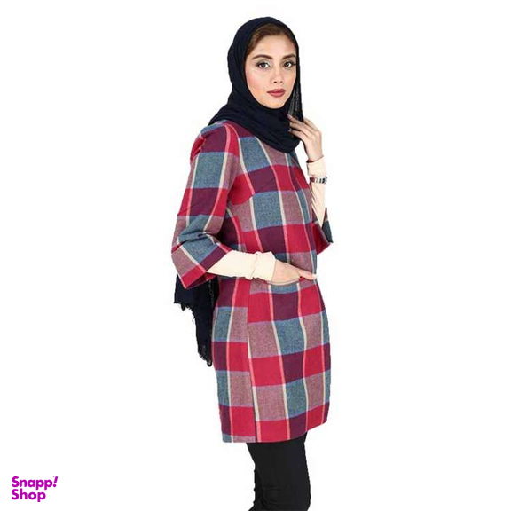 پالتو پاییزه زنانه تیدا کد 4309001005279 رنگ قرمز آبی
