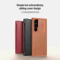 کیف کلاسوری نیلکین مدل Qin Pro Leather Case مناسب برای گوشی موبایل سامسونگ Galaxy S23 Ultra