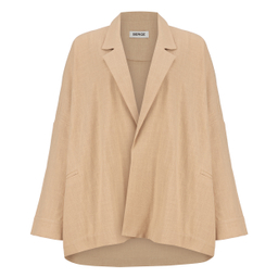 مانتو کتی زنانه سرژه مدل 216597 یقه انگلیسی رنگ کرم