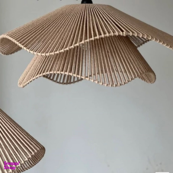 لوستر نورهام مدل مکرومه کنفی دو تکه دفرمه