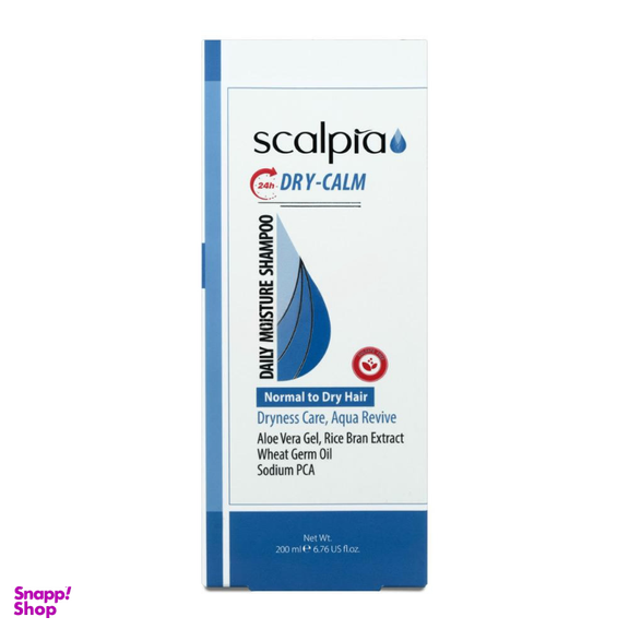 شامپو اسکالپیا مدل dry calm مناسب موهای خشک وزن 200 میلی لیتر