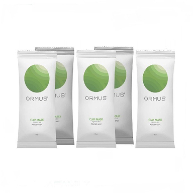 ماسک صورت اورموس مدل کمپلکس خاک رس و چای سبز وزن 30 گرم بسته 5 عددی