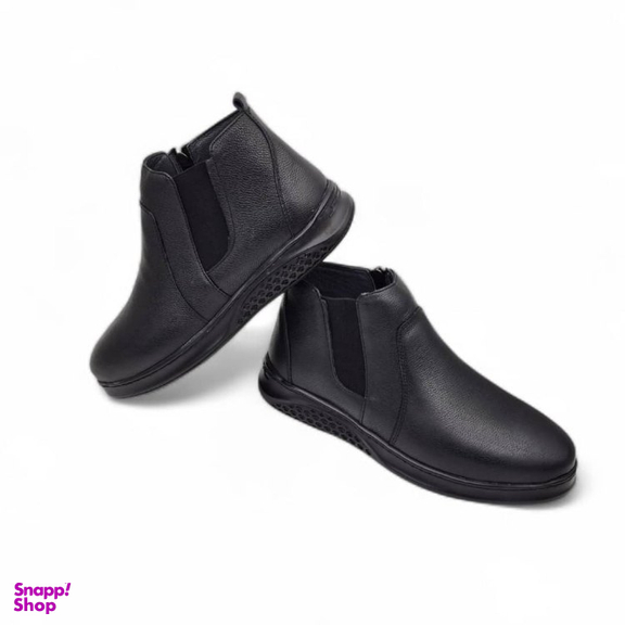 نیم بوت مردانه چرم ریباری مدل Z21 رنگ مشکی