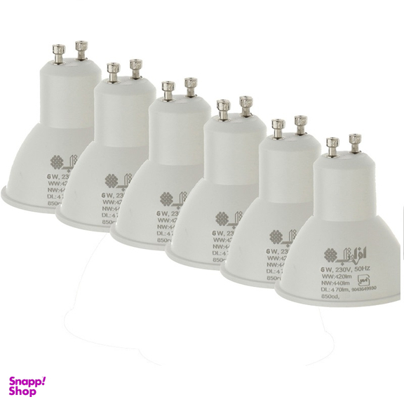 لامپ هالوژن ال ای دی 6 وات افراتاب مدل AF-SGU10-6WD پایه GU10 بسته 6 عددی