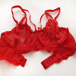 ست شورت و سوتین زنانه ماییلدا مدل فنردار گیپوری کد 4691-8585 رنگ قرمز