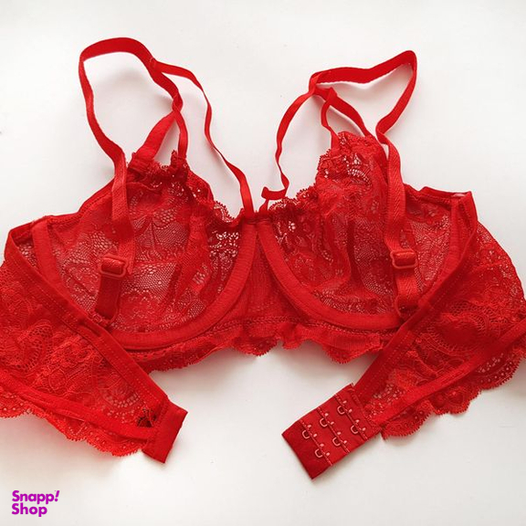 ست شورت و سوتین زنانه ماییلدا مدل فنردار گیپوری کد 4691-8585 رنگ قرمز