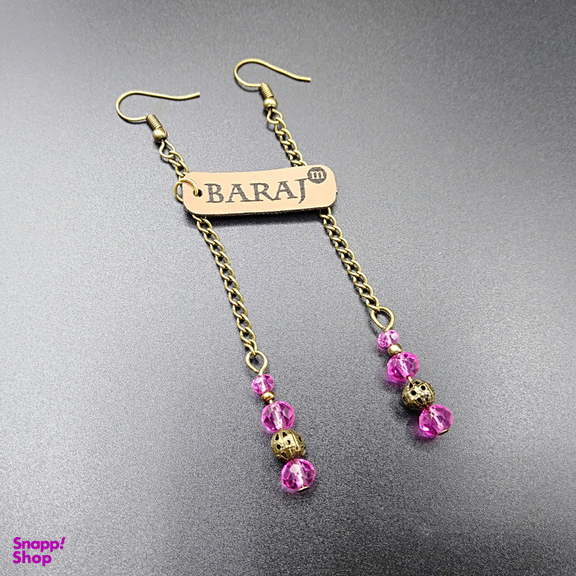 گوشواره زنانه باراج من مدل آویز زنجیر دار کریستالی کد GS-02