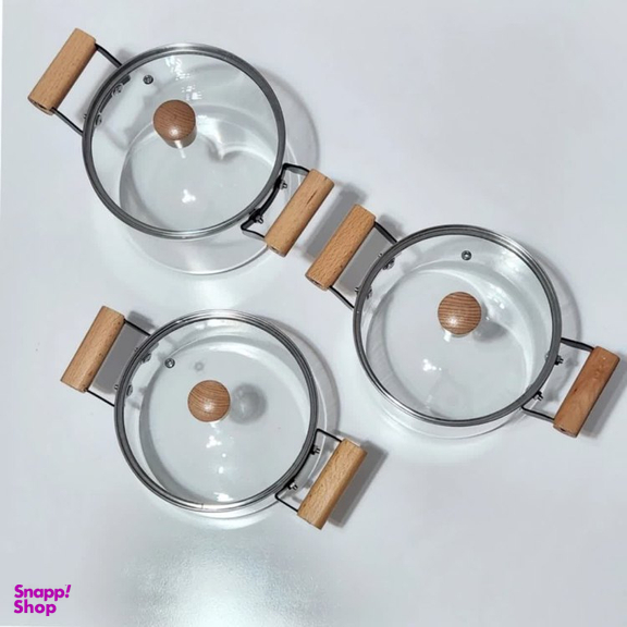 قابلمه پیرکس دسته چوبی برایتون کد 50 سایز 21