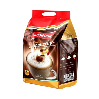 کاپوچینو شاهپور وزن 580 گرم بسته 25 عددی
