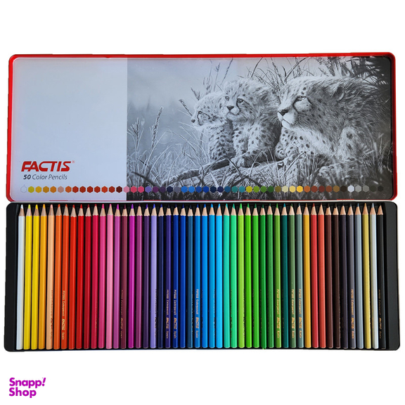 مداد رنگی 50 رنگ فکتیس طرح بچه پلنگ