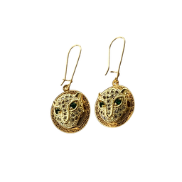گوشواره طلا 18 عیار زنانه طرح پنتر سفید کد 6565