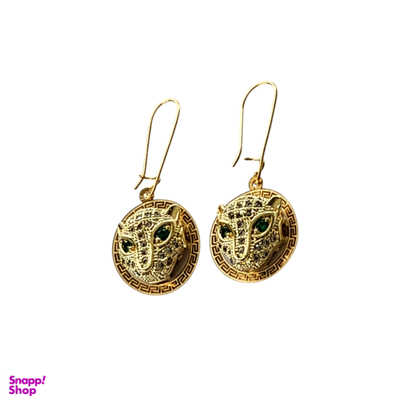 گوشواره طلا 18 عیار زنانه طرح پنتر سفید کد 6565